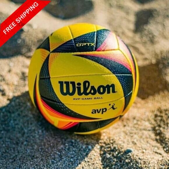 Wilson Other - Wilson AVP OPTX Official Beach Volleyball – Black/Yellow – High Quality Pro Game